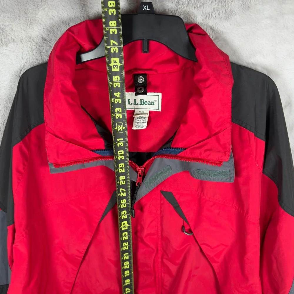 Vintage LL Bean Men's Tall Extra Large Red Grey Color Block Ski Insulated Jacket